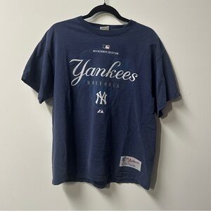 VTG MAJESTIC men's navy graphic MLB NY yankees tee, L.
